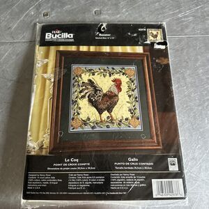 Bucilla Counted Cross Stitch Kit Rooster 42978 New Unsealed 12x12 Craft USA Made